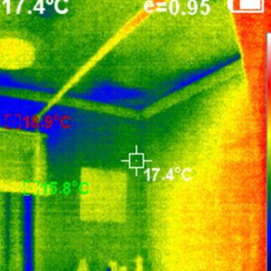 The thermal survey image of this area showing a blue cold patch